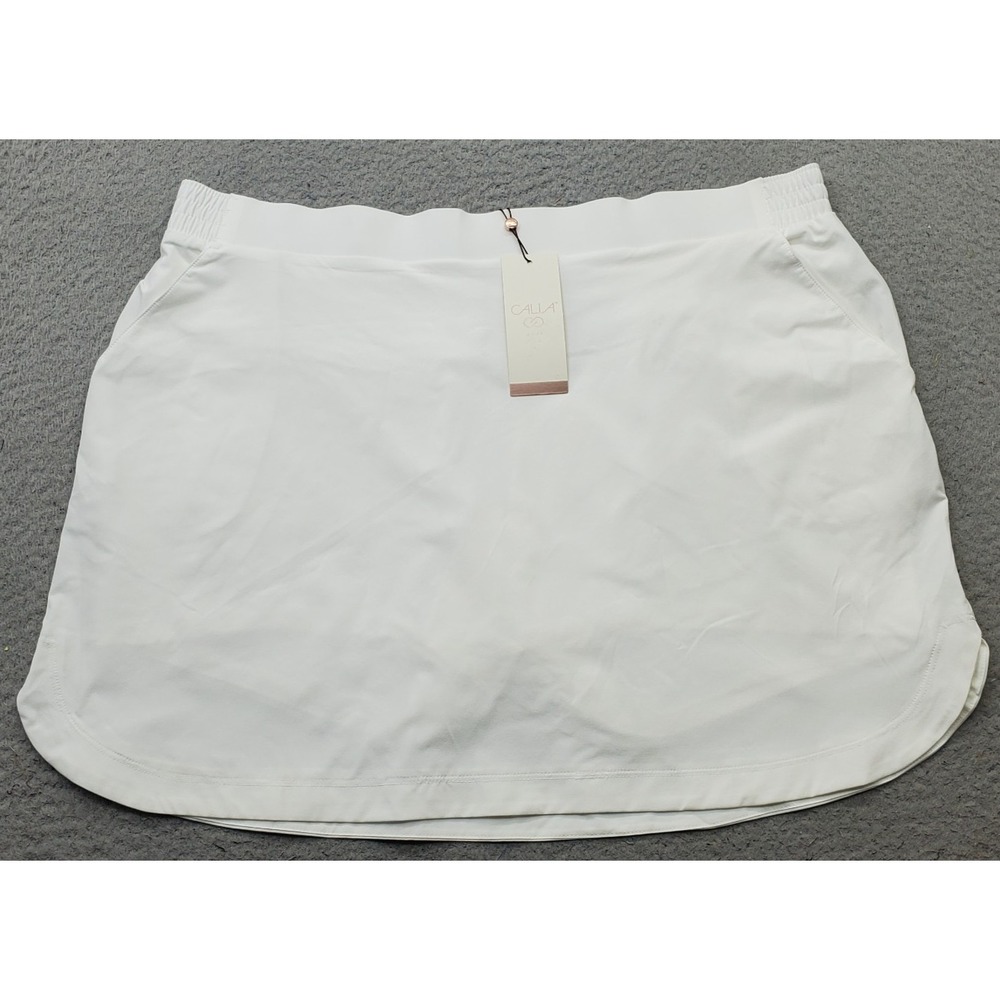CALIA Birdie Golf Tennis Active Skort Womens XXL White Elastic Waist WCG17000W